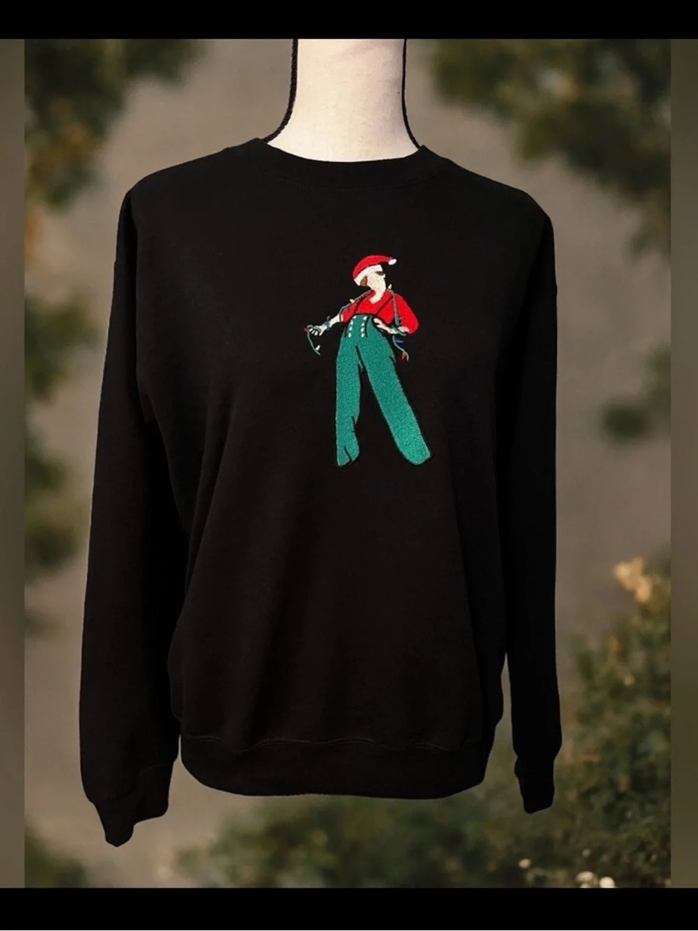Harry Styles Fine Line Christmas Embroidered Sweatshirt - Black - Unisex S - Picture 14 of 14